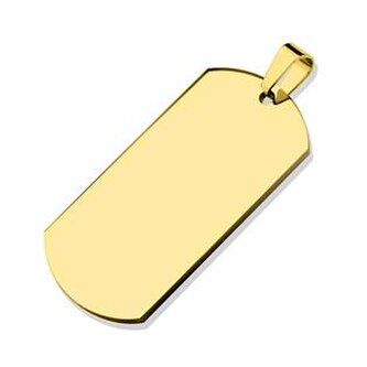 DR1010-GD Ocelový přívěšek - vojenská známka EXTRA VELKÁ, zlacená