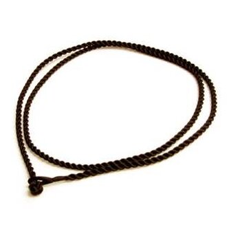 LR1137 Hedvábná kroucená šňůrka na krk hnědá, tl. 2 mm