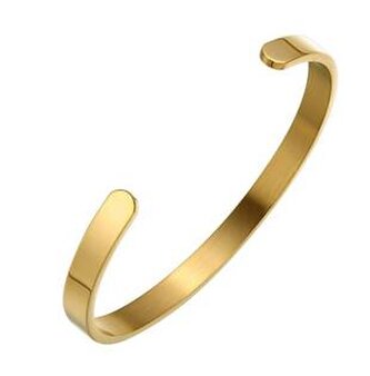 OPA1487GD-6 Zlacený ocelový náramek otevřený, šíře 6 mm