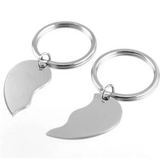 OPT1046 2 ks ocelových přívěsků na klíče - dělené srdce