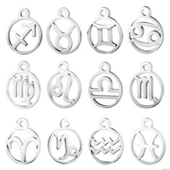 OK1164-04 Drobný kulatý ocelový přívěšek - znamení horoskopu - znamení zvěrokruhu - rak