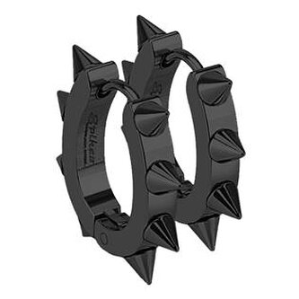 OPN1224-K Černé ocelové náušnice s ostny