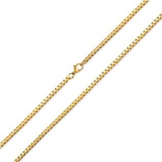 OPE1005-020-50 Zlacený ocelový řetízek čtvercový, tl. 2 mm