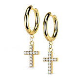 OPN1839-GD Ocelové náušnice s křížky