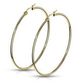 OPN1190-60 Zlacené ocelové náušnice - kruhy 60 mm