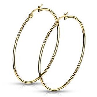 OPN1190-60 Zlacené ocelové náušnice - kruhy 60 mm