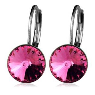 NBS08-RO Ocelové náušnice s krystaly Swarovski® ROSE