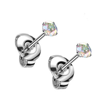 KM2023AB-03 Titanové náušnice se zirkonem 3 mm