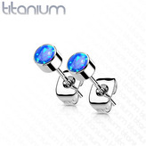 KM2022-04 Titanové náušnice s kulatým opálem