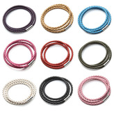 NR1168-BR Dámský splétaný kožený náramek - tmavě hnědá