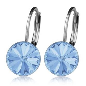NBS08-LSH Ocelové náušnice s krystaly Swarovski®, LIGHT SAPPHIRE