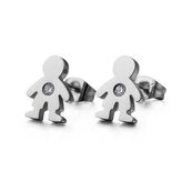 OPN1903 Ocelové náušnice dva chlapečci - andílci