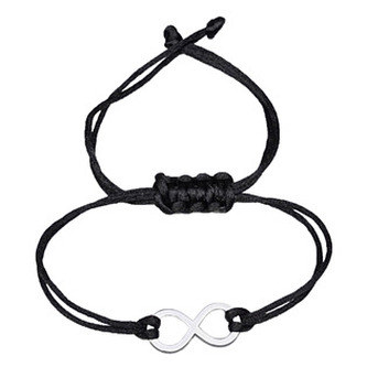 OPA1815-K Černý náramek nekonečno - nekonečno - ležatá osmička