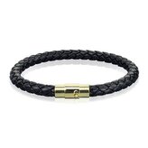 NR1275K-21 Kožený náramek splétaný černý