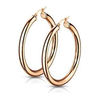 OPN1724-RD Zlacené ocelové náušnice - kruhy 48 mm