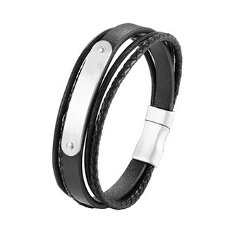 NR1279 Pánský náramek s ocelovou destičkou