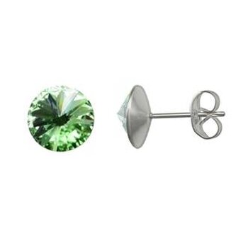 NU003-PD Ocelové náušnice Crystals from Swarovski® 6mm, PERIDOT