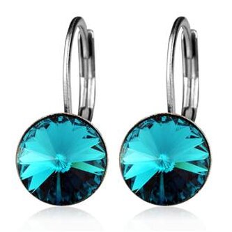 NBS08-BZ Ocelové náušnice s krystaly Swarovski® BLUE ZIRCON
