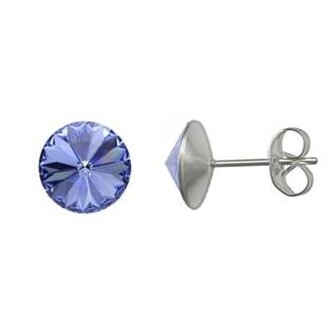 NU003-LS Ocelové náušnice Crystals from Swarovski® 6mm, LIGHT SAPPHIRE