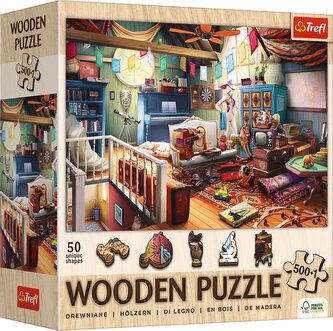 TREFL Dřevěné puzzle Poklady z půdy 501 dílků