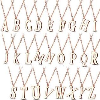 OPD0231-B Zlacený ocelový řetízek s přívěškem iniciála - iniciála "B"