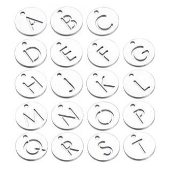 OK1146-Z Drobný kulatý ocelový přívěšek - iniciála - iniciála "Z"