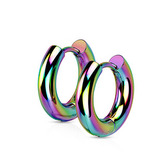 OPN1923W-14 Duhové ocelové náušnice kroužky 14mm