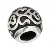 K0128 Navlékací ocelový přívěšek korálek s ornamenty