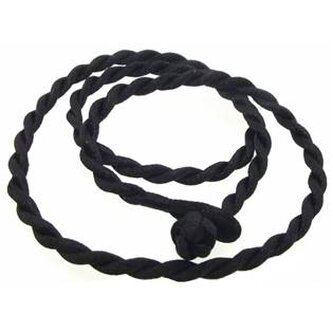 LR1134 Hedvábná kroucená šňůrka na krk černá, tl. 3 mm