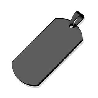 DR1010-K Ocelový přívěšek - vojenská známka EXTRA VELKÁ, černá