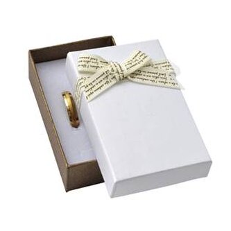 KR0285 Dárková krabička na soupravu s béžovou mašlí