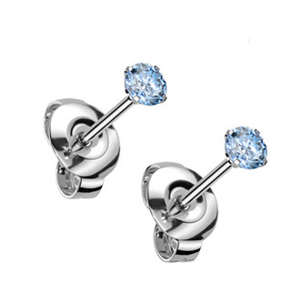 KM2023Q-03 Titanové náušnice se zirkonem 3 mm