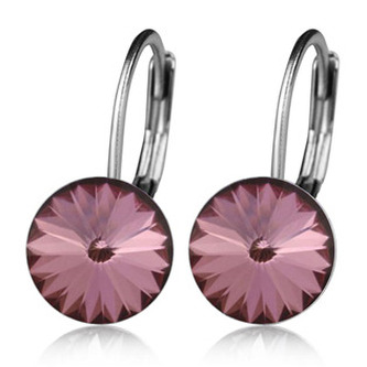 NBS08-AP Ocelové náušnice s krystaly Swarovski® ANTIQUE PINK