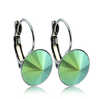 NBS12-SG Ocelové náušnice s krystaly Swarovski® 12 mm, SCARABEUS GREEN