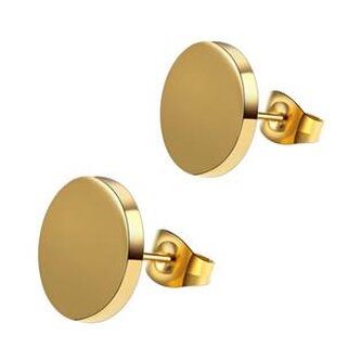 OPN1156-14 Zlacené ocelové náušnice kolečka, 14 mm