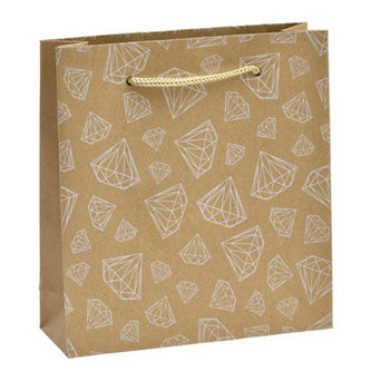 KR0519 Dárková taška vzor diamant - hnědá