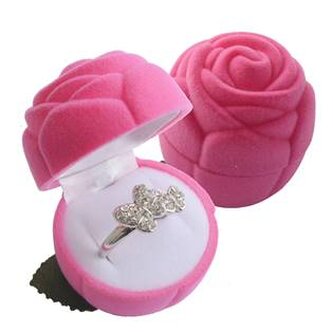 KR0037-PK Dárková krabička semiš - růže růžová