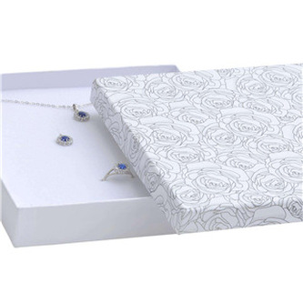 KR0567 Dárková krabička na soupravu s růžemi - květiny - bílá