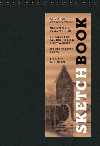 Sketchbook 5.5 X 8 FlipTop Landscape Black Spiral Hardcover Mixed Media Sketchbook for Drawing