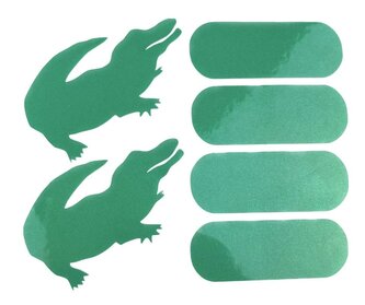 samolepky reflexní ShamanRacing set krokodýl 6ks zelené