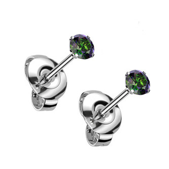 KM2023VM-03 Titanové náušnice se zirkonem 3 mm