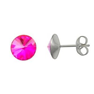 NZ003-PK Ocelové náušnice 8mm, PINK