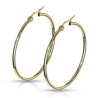 OPN1190-45 Zlacené ocelové náušnice - kruhy 45 mm