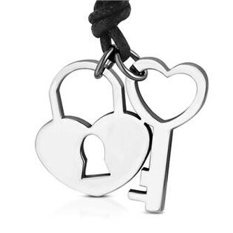 OPD0155 Náhrdelník s ocelovým zámečkem a klíčem