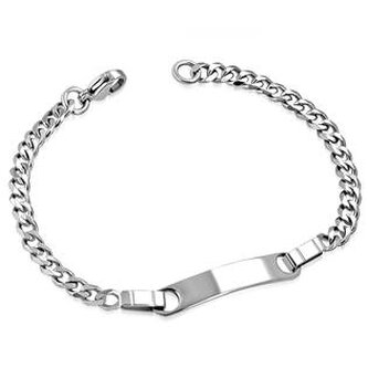 OPA1142 Dětský ocelový náramek s destičkou, délka 15 cm