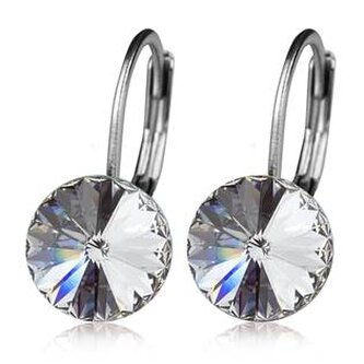 NBS08-CR Ocelové náušnice s krystaly Swarovski® CRYSTAL