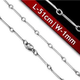 OPE1203-010-51 Ocelový řetízek, tl. 1 mm, délka 51 cm
