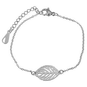 OPA1596-ST Ocelový náramek s lístečkem