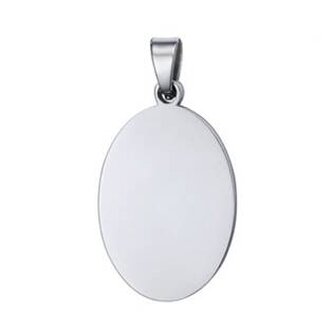 DR1315 Ocelový přívěšek - destička ovál 13 x 21 mm