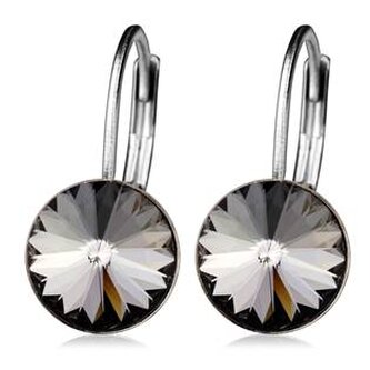 NBS08-SN Ocelové náušnice s krystaly Swarovski® SILVER NIGHT